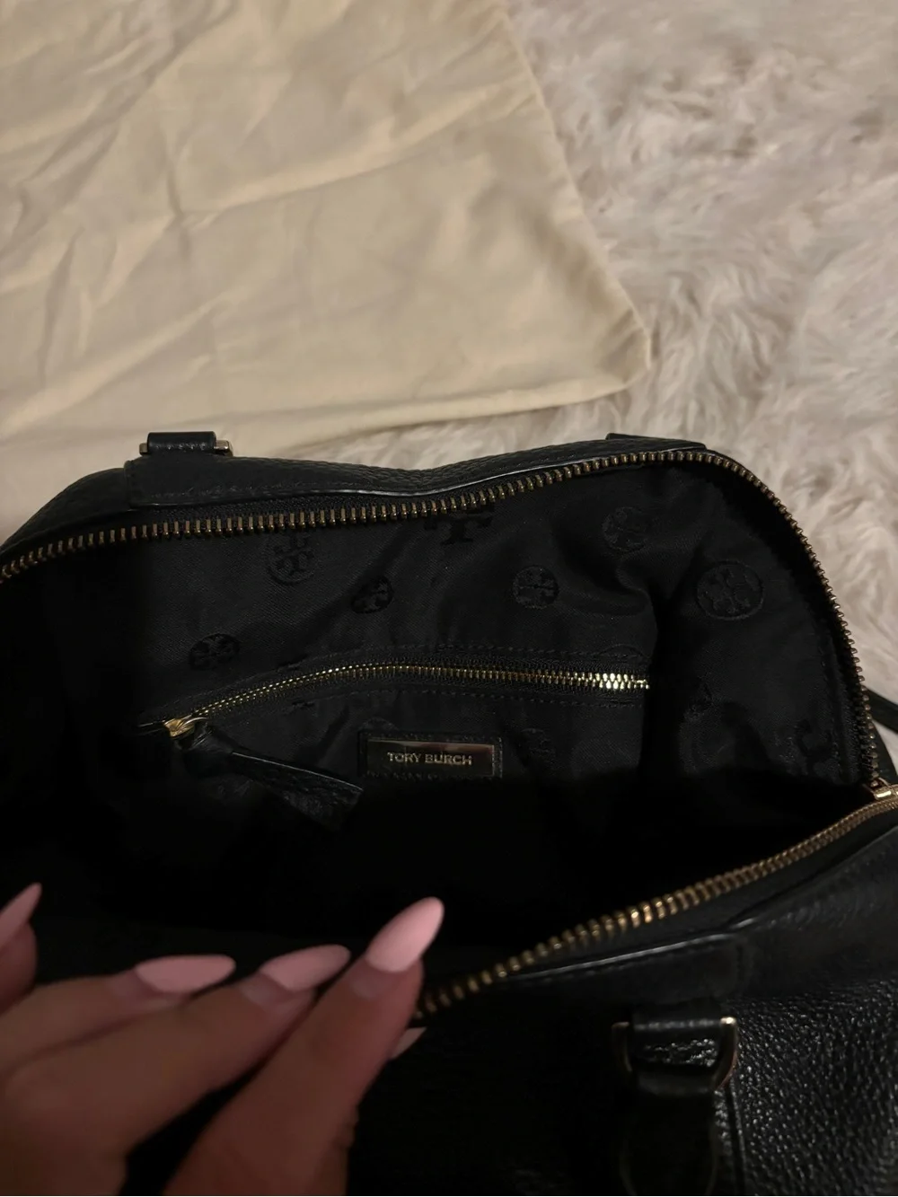 Tory Burch Black Leather Crossbody Satchel